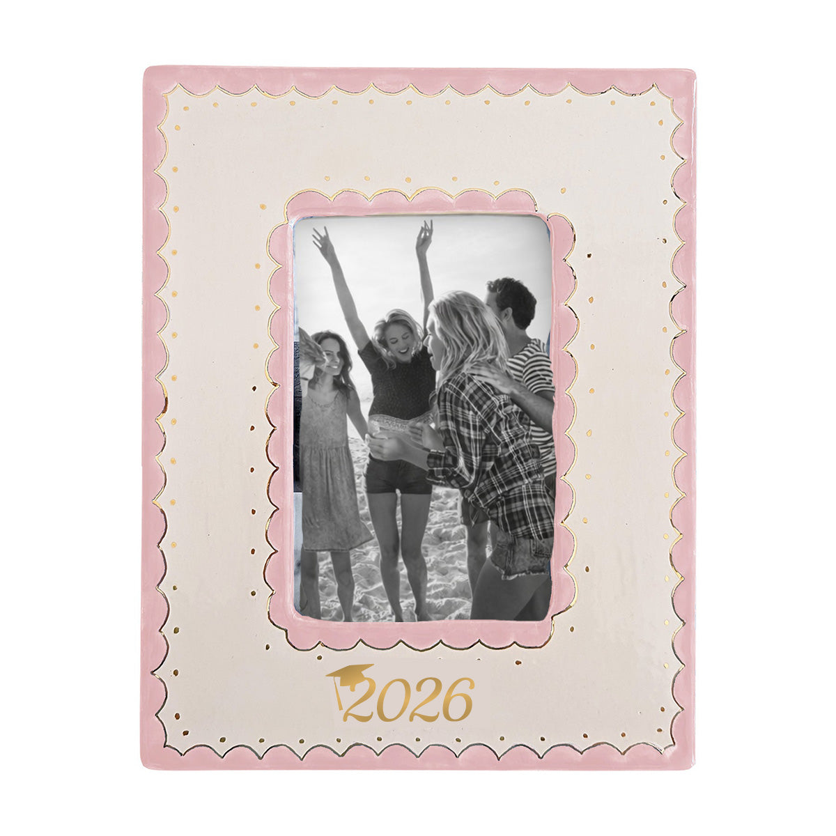 2026 Graduate Scallop Gold Monogrammed Picture Frame | Graduation Gift