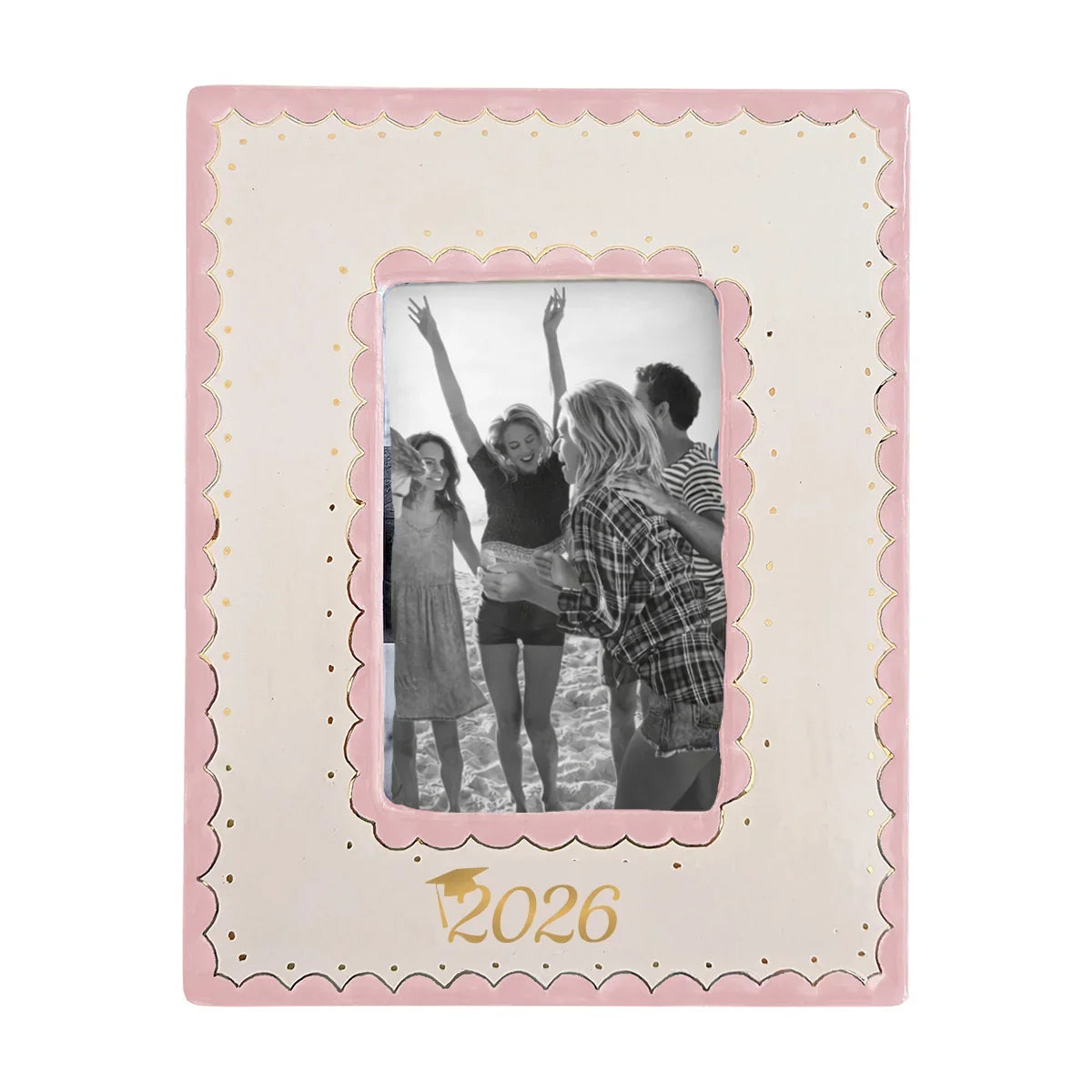 2026 Graduate Scallop Gold Monogrammed Picture Frame | Graduation Gift