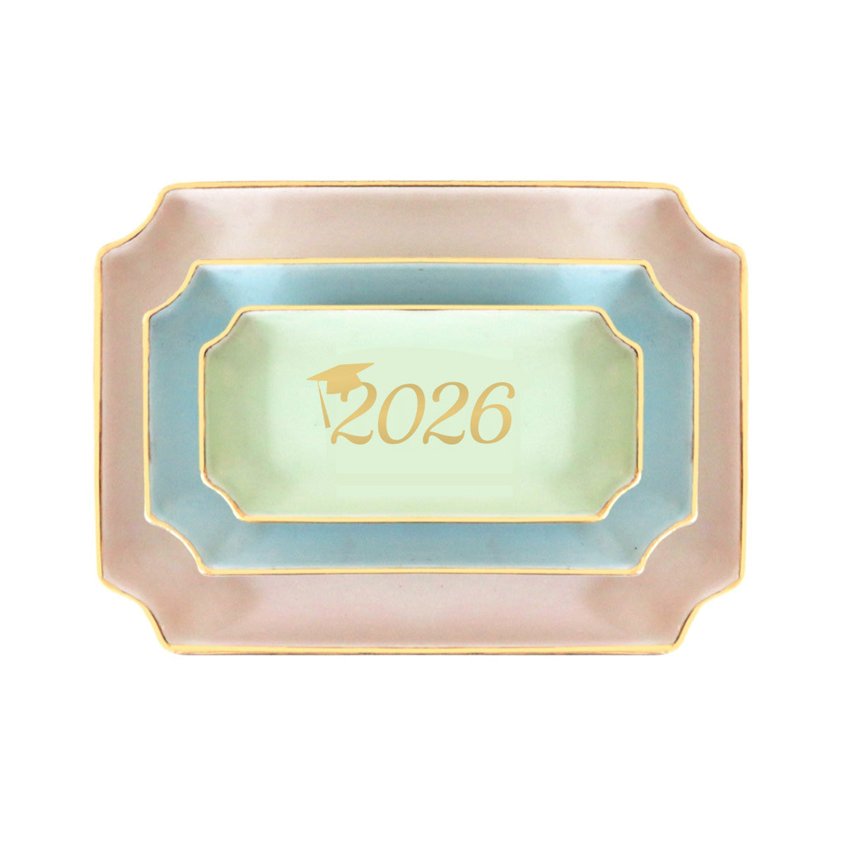 2026 Graduation Gold Monogram Decorative Tray | Student Gifts