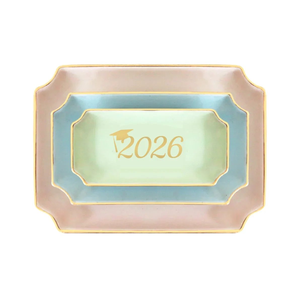 2026 Graduation Gold Monogram Decorative Tray | Student Gifts