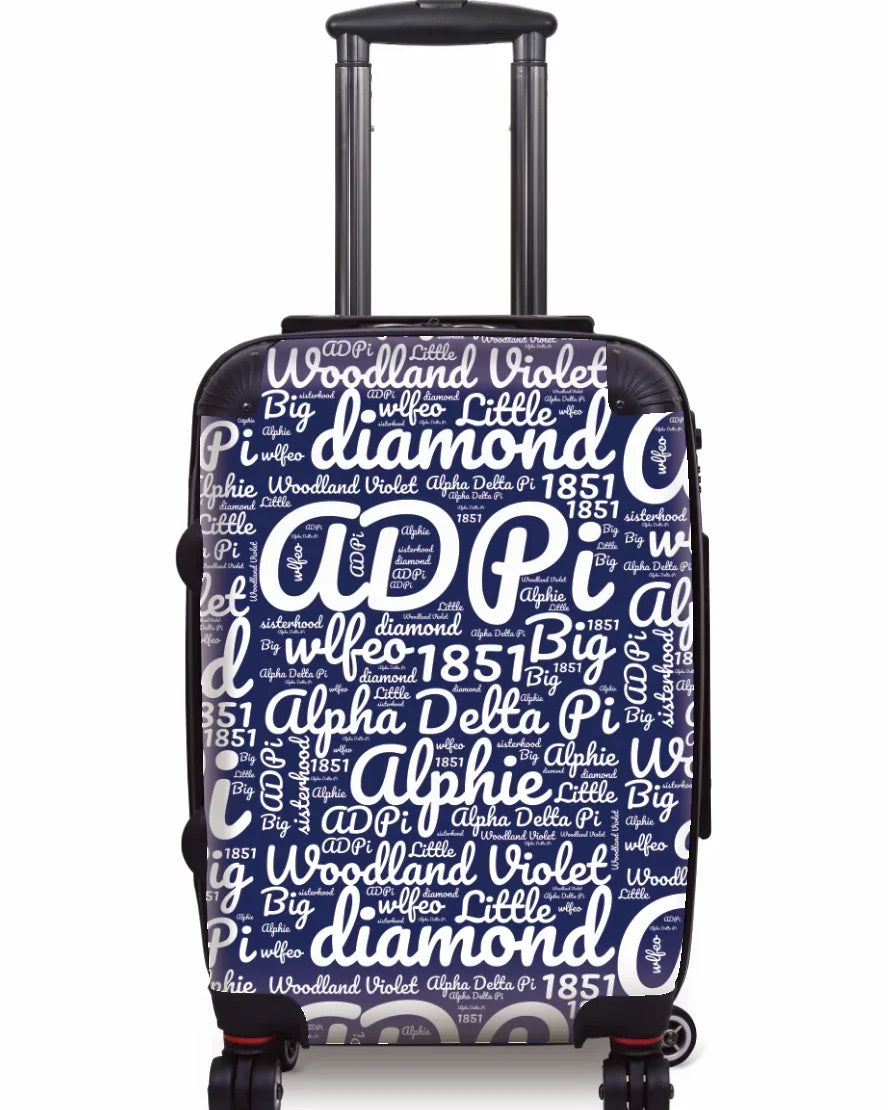 Alpha Delta Pi Carry-on Luggage - Expression Art Midnight Blue Suitcases