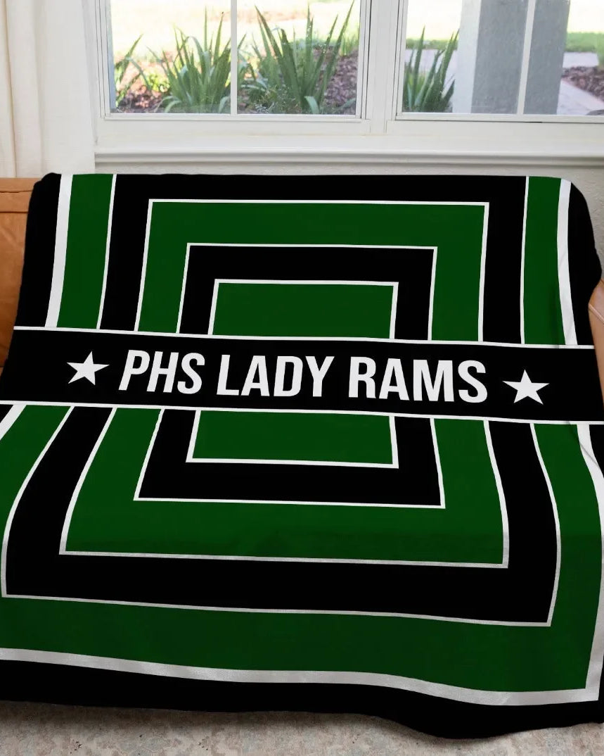 PHS Lady Rams XL 60x80 Sherpa Blanket - Geo Throw Blankets