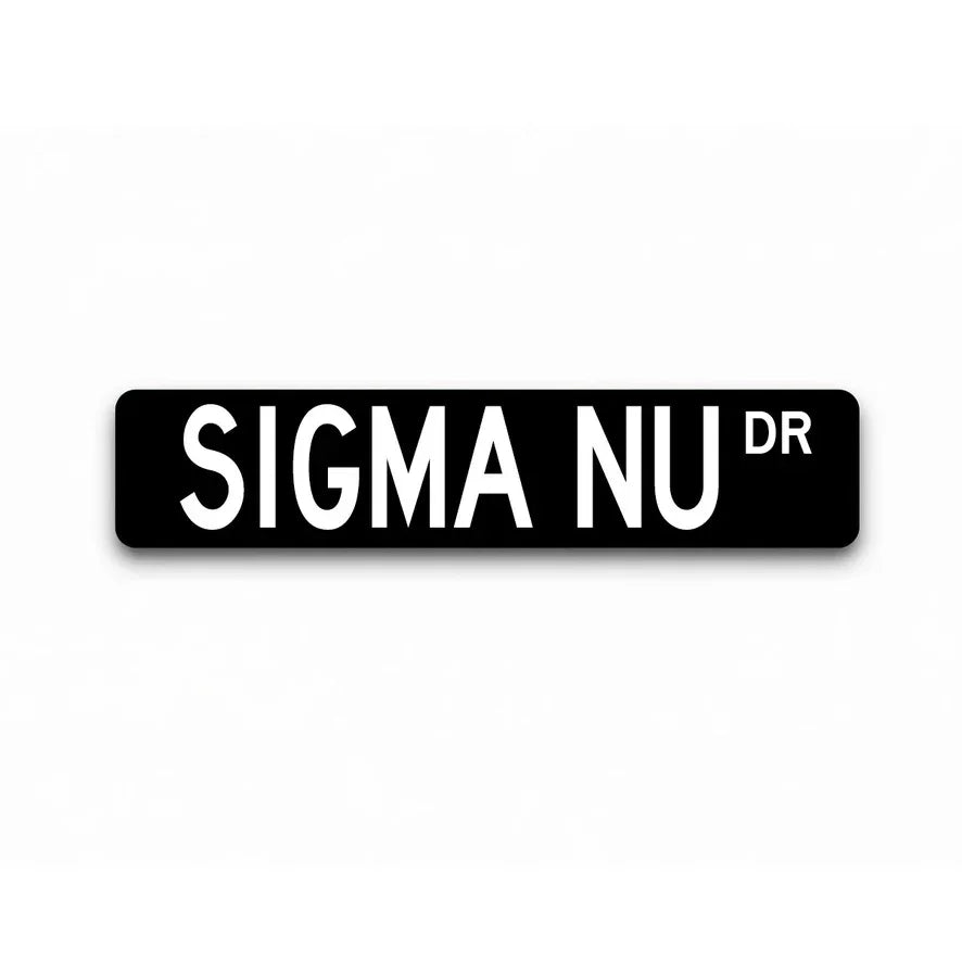 Sigma Nu Metal Street Sign | Custom College Fraternity Dorm Decor