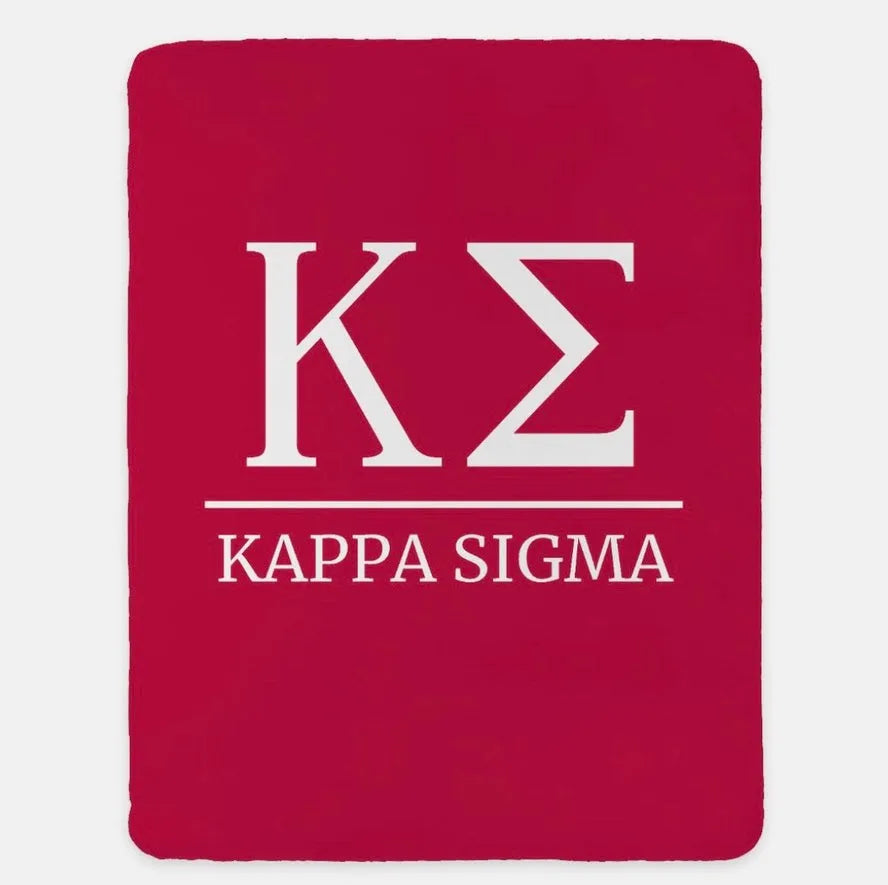 Kappa Sigma XL 60x80 Sherpa Throw Blanket Red Throw Blankets