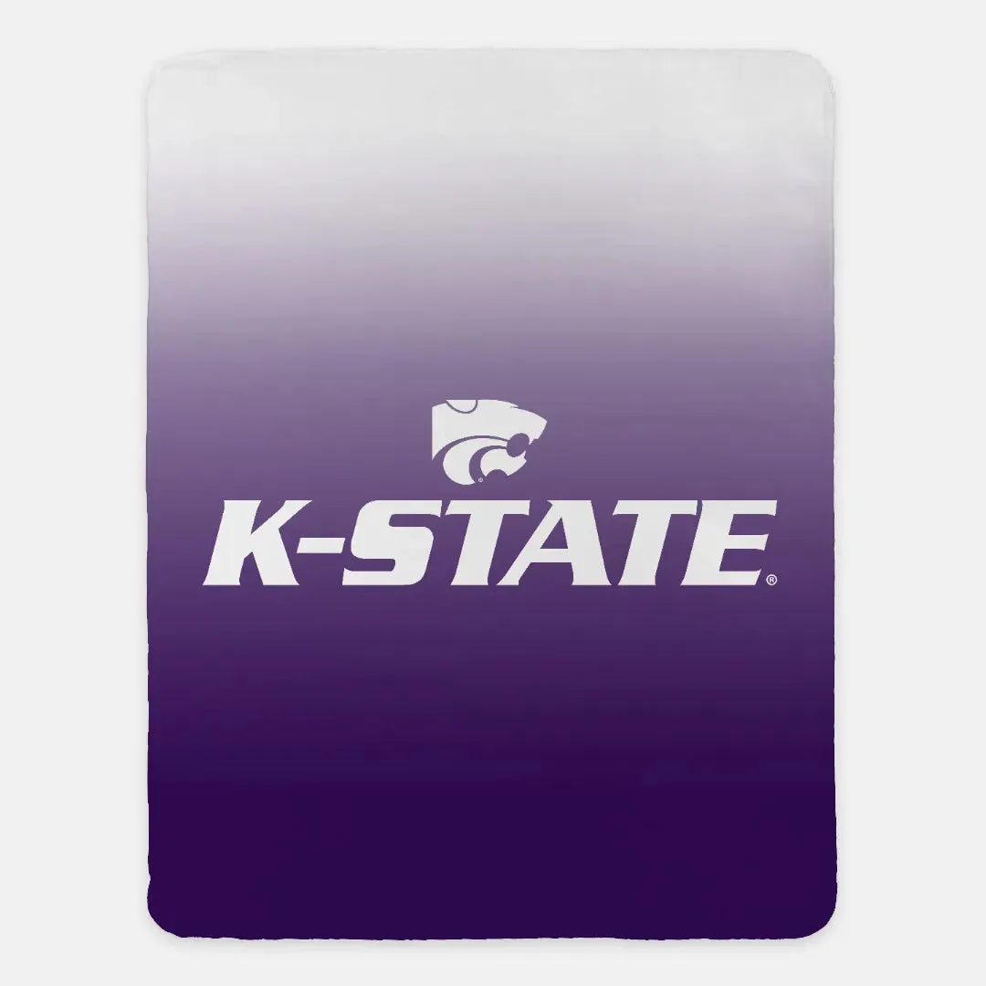 K-State XL 60x80 Sherpa Blanket - Purple Gradient Throw Blankets