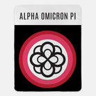 Alpha Omicron Pi XL 60x80 Sherpa Throw Blanket - Infinity Rose Wide Band Throw Blankets