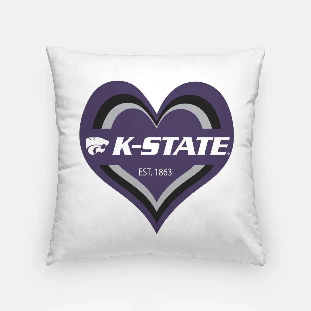 Kansas State University Throw Pillow Cover - Heart 18" Pillow Covers
