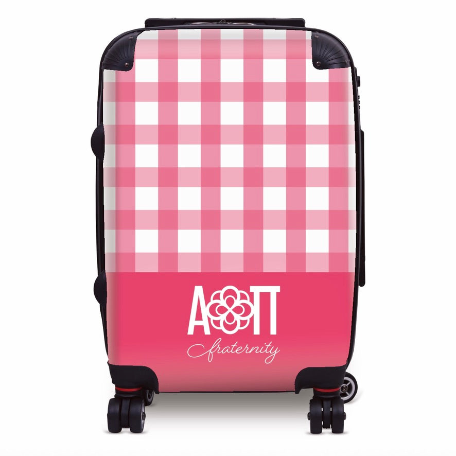 Alpha Omicron Pi Carry-on Suitcase - Gingham Suitcases