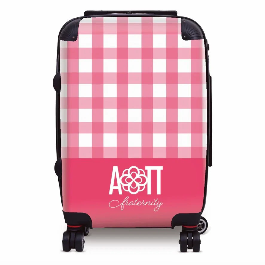 Alpha Omicron Pi Carry-on Suitcase - Gingham Suitcases