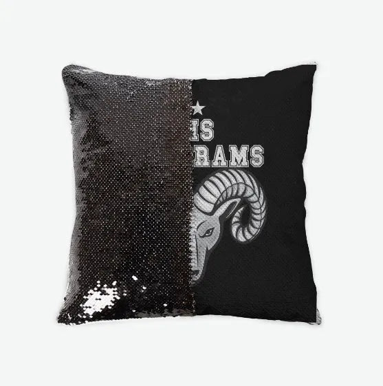 PHS Lady Rams Sequin Pillow Cover Black Black Pillow Covers