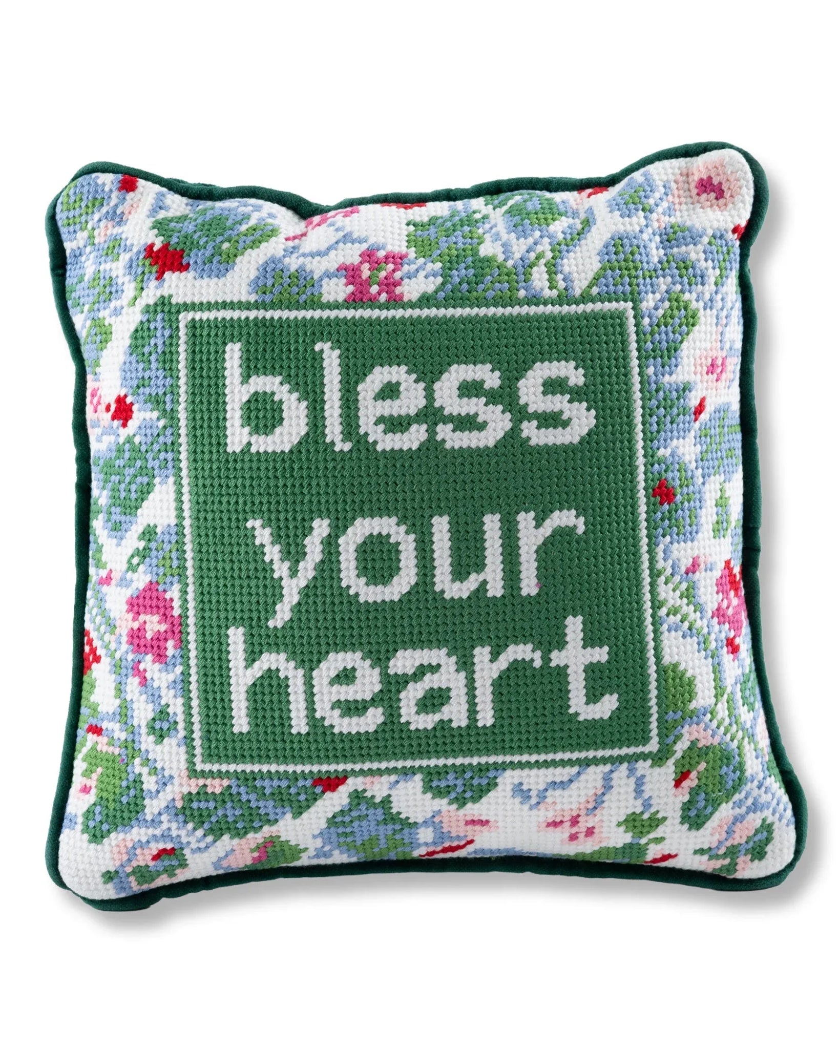 Bless Your Heart Needlepoint Pillow | Retro-Inspired Dorm Decor