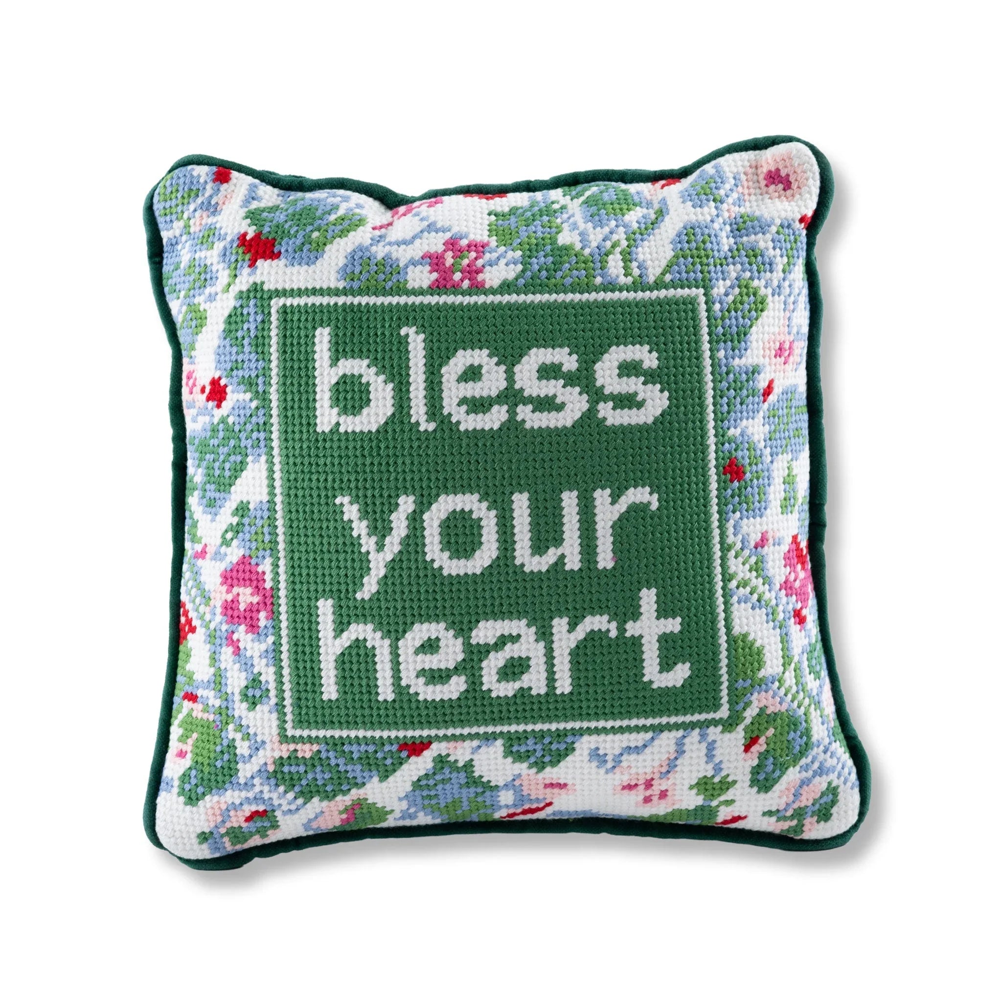 Bless Your Heart Needlepoint Pillow | Retro-Inspired Dorm Decor