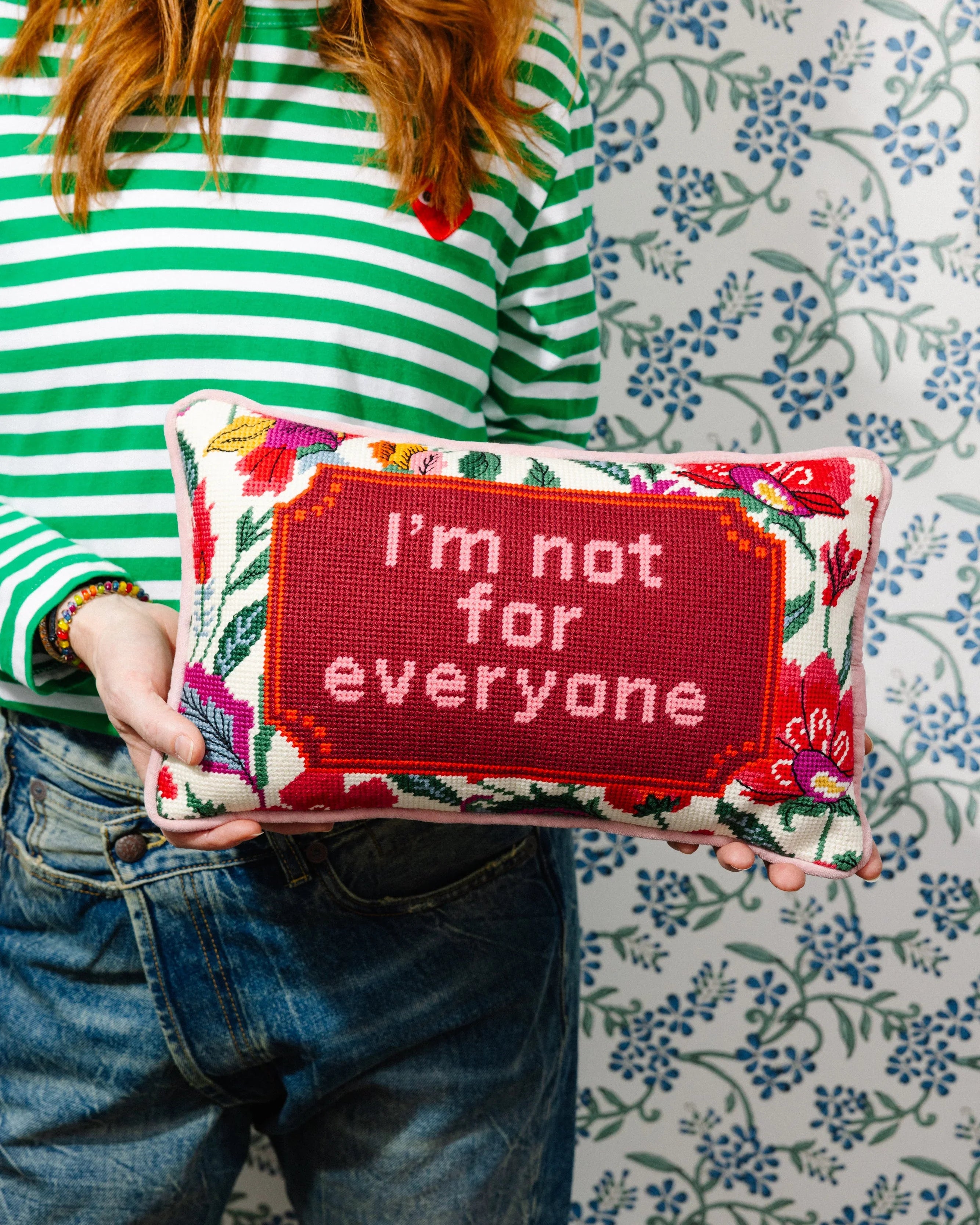 Not For Everyone Needlepoint Pillow | Unique Dorm Decor | Gifts