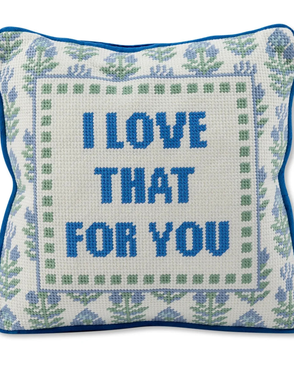 Love That for You Needlepoint Pillow | Vintage-Inspired. Dorm Decor