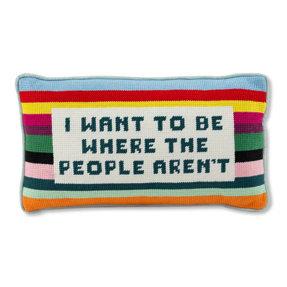 Where the People Aren't Needlepoint Pillow | Dorm Decor | Gifts