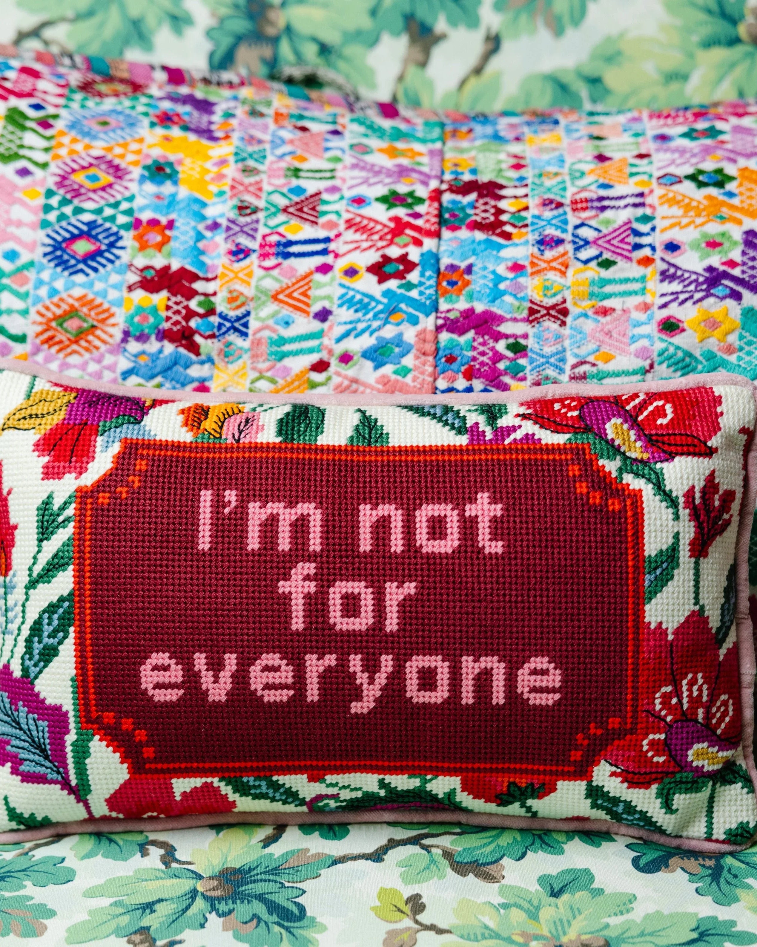 Not For Everyone Needlepoint Pillow | Unique Dorm Decor | Gifts