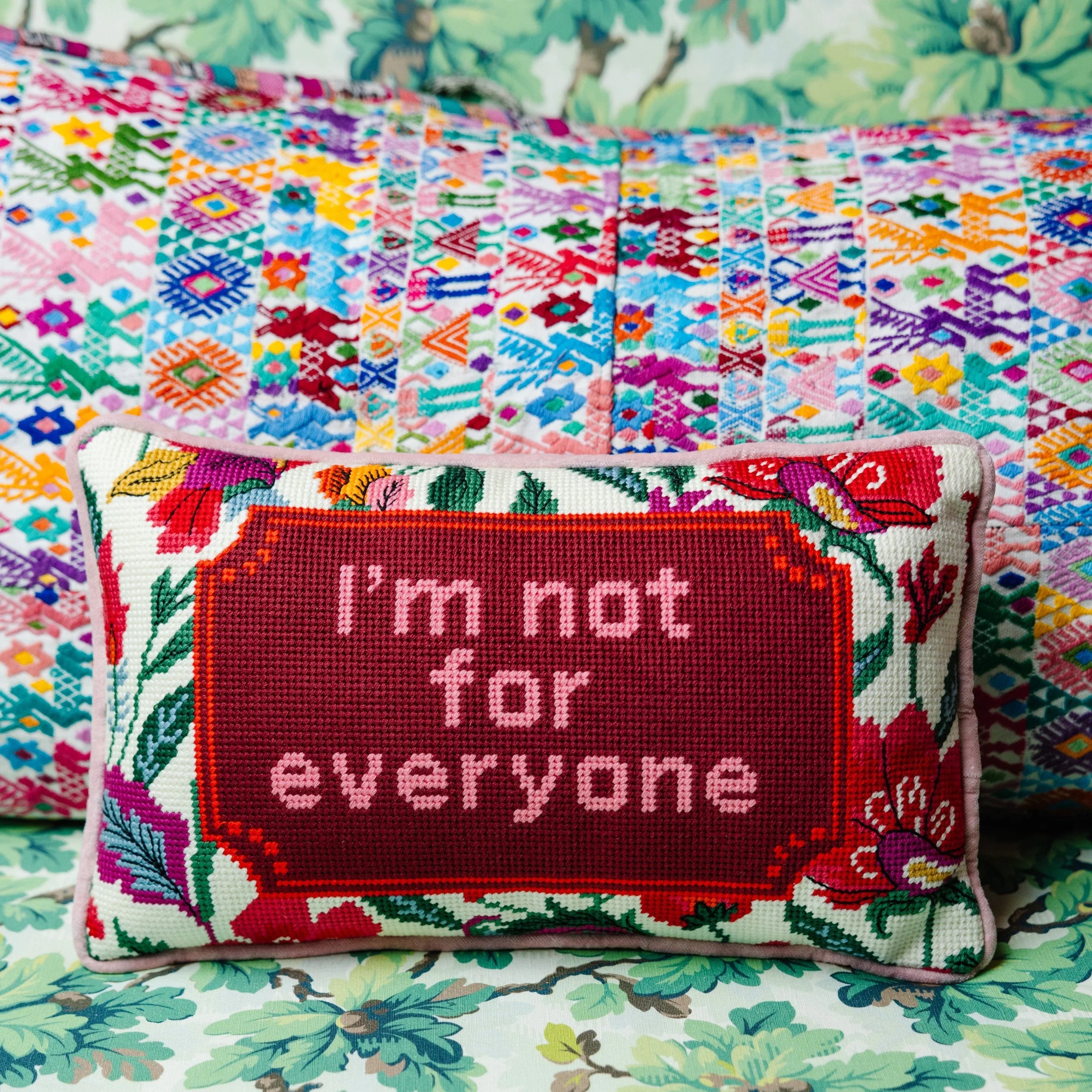 Not For Everyone Needlepoint Pillow | Unique Dorm Decor | Gifts