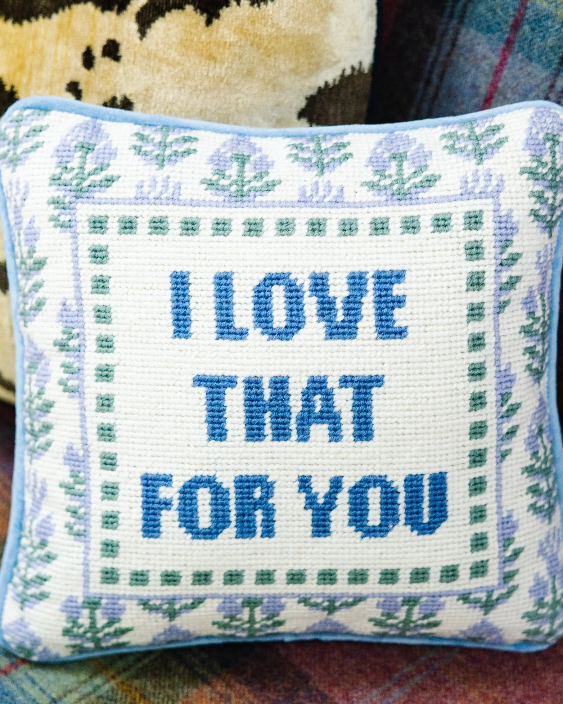 Love That for You Needlepoint Pillow | Vintage-Inspired. Dorm Decor
