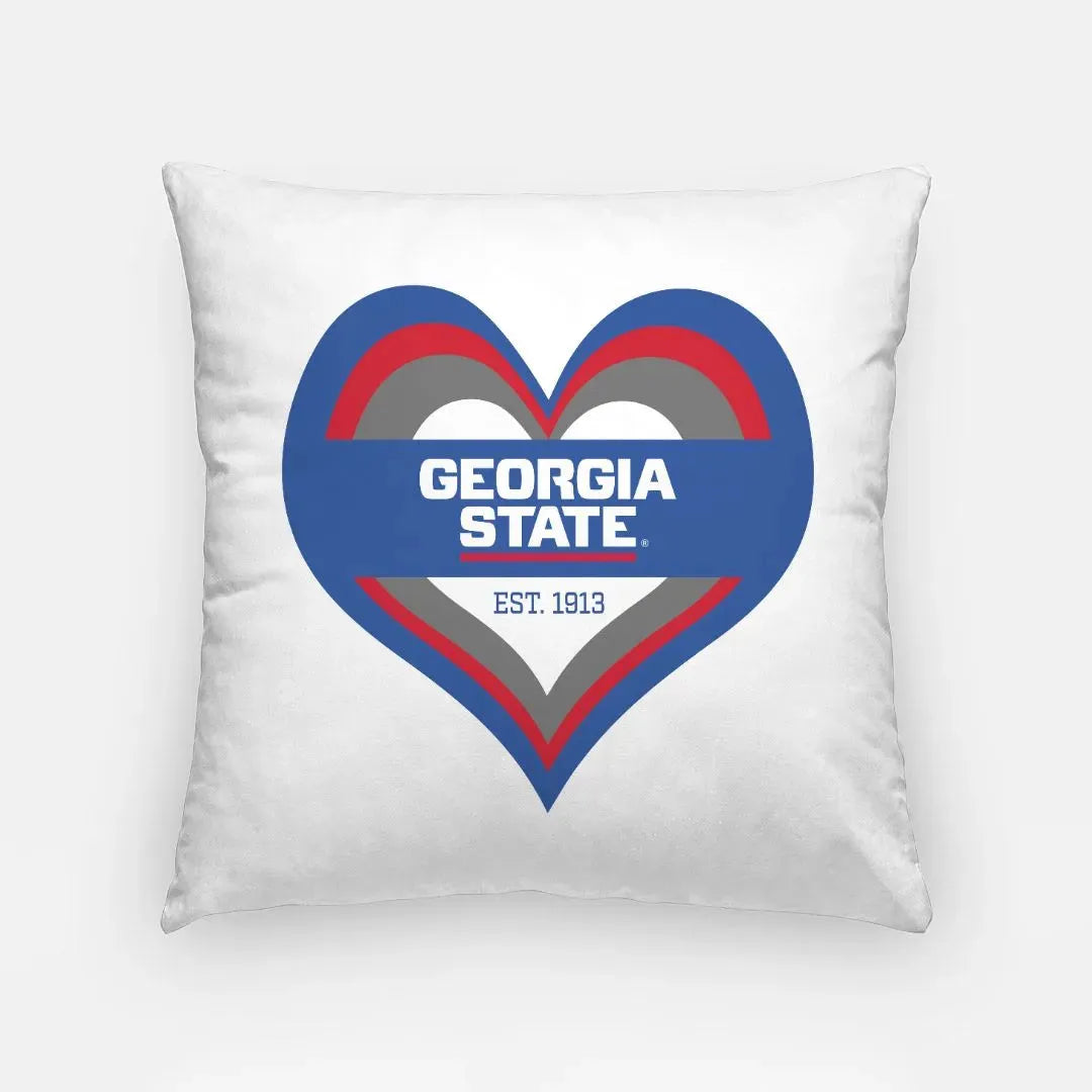 Georgia State 18" Heart Throw Pillow Cover Pillow Covers