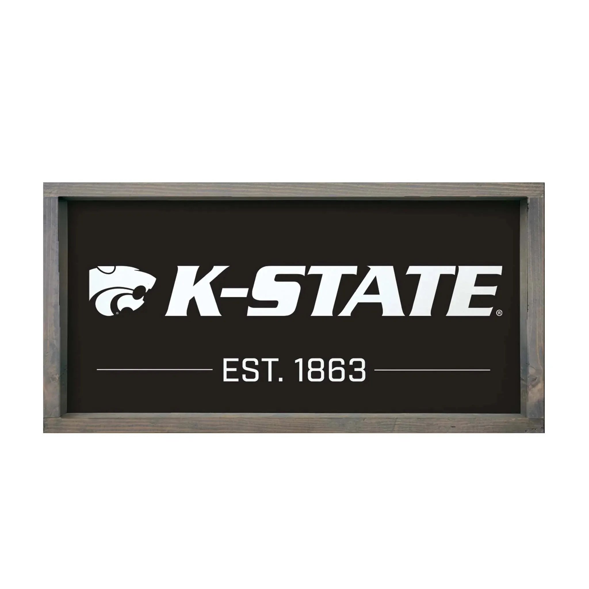 Kansas State University Sign - K-STATE Black - 12"x24" Weathered Gray Wall Art & Signs