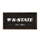 Kansas State University Sign - K-STATE Black - 12"x24" Walnut Stain Wall Art & Signs