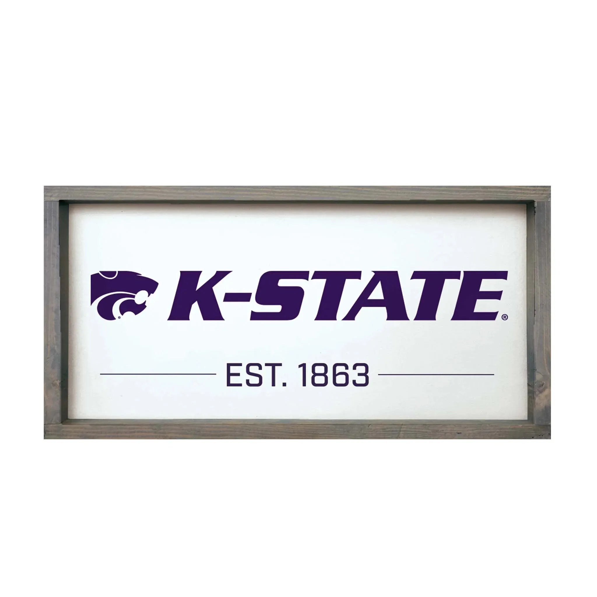Kansas State University Sign - K-STATE - 12"x24" Weathered Gray Wall Art & Signs