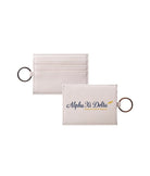 Alpha Xi Delta Vegan Saffiano Leather Card Holder Travel Wallet