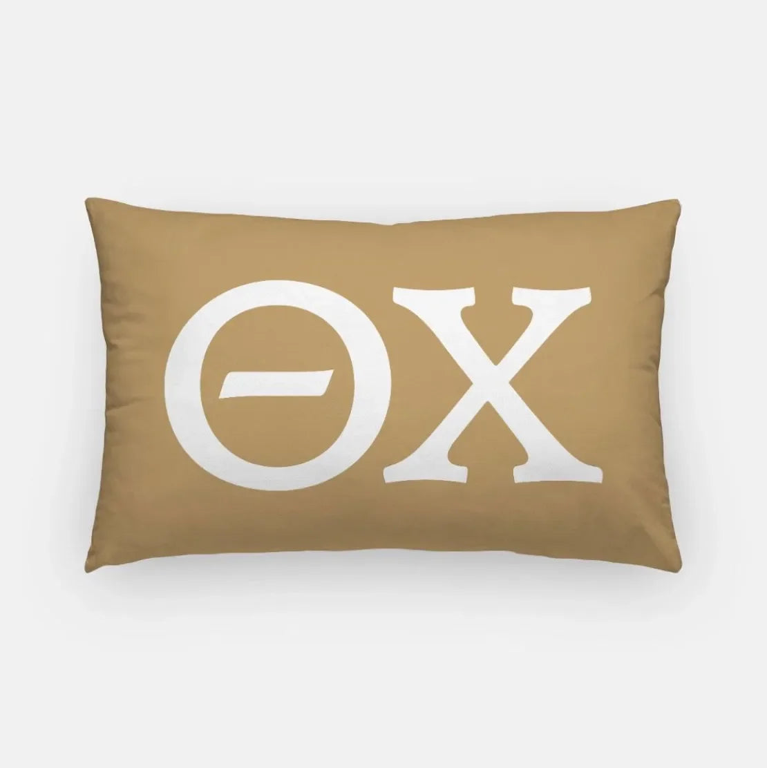 Theta Chi Lumbar Pillow Cover - Greek Letters Gold White Pillow Covers