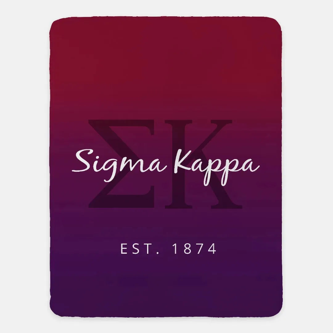 Sigma Kappa XL 60x80 Sherpa Throw Blanket - Maroon Gradient Throw Blankets