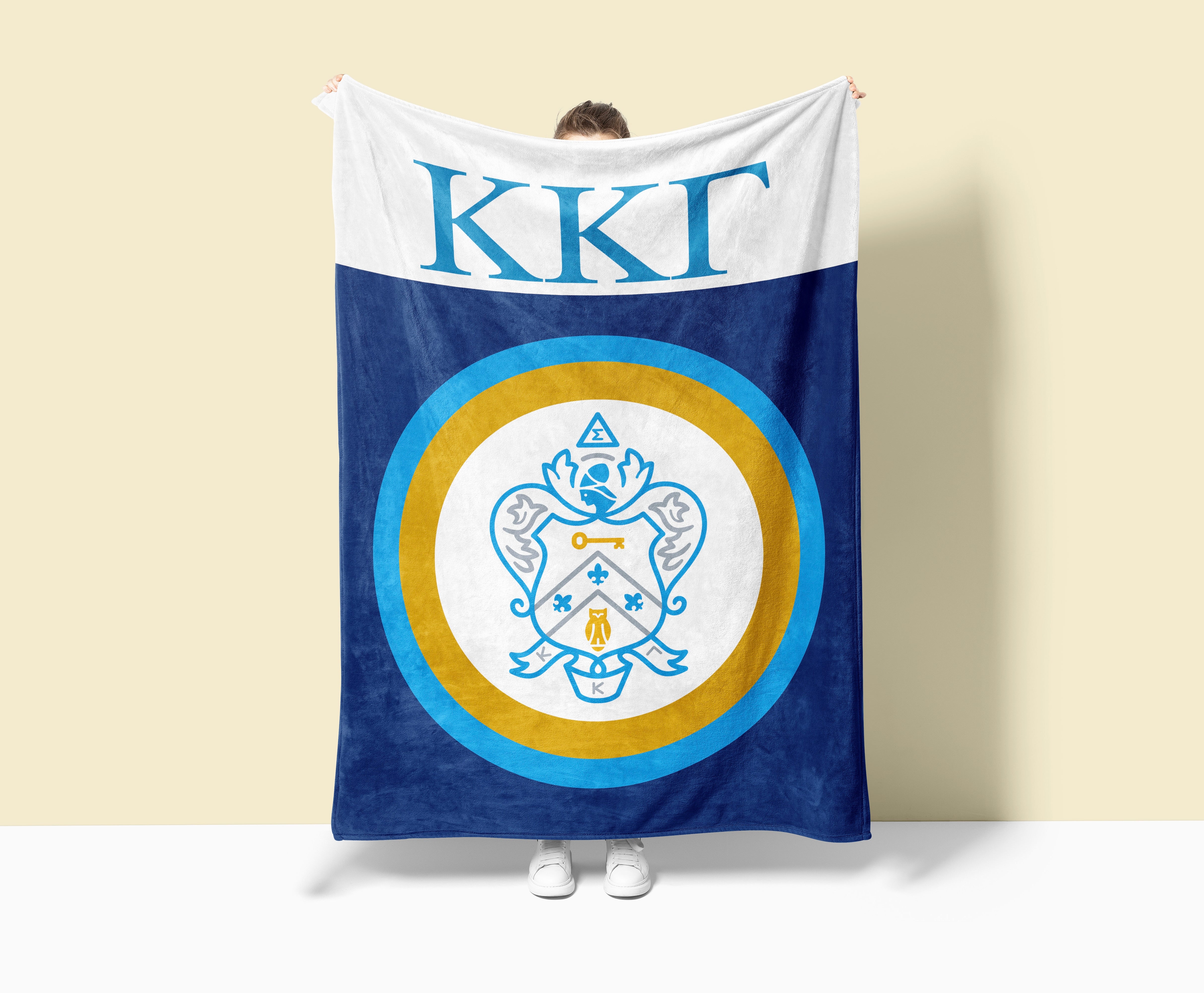Kappa Sherpa Blanket XL 60x80 Bullseye Coat of Arms | Custom KKG Merch