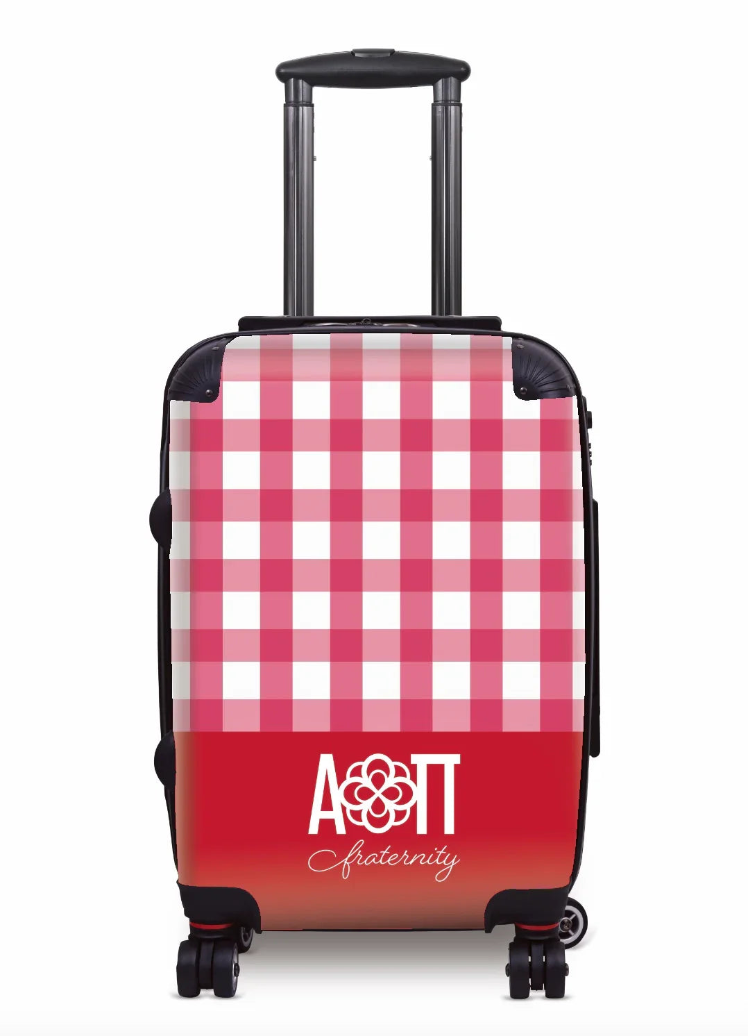 Alpha Omicron Pi Carry-on Suitcase - Gingham Cardinal Suitcases