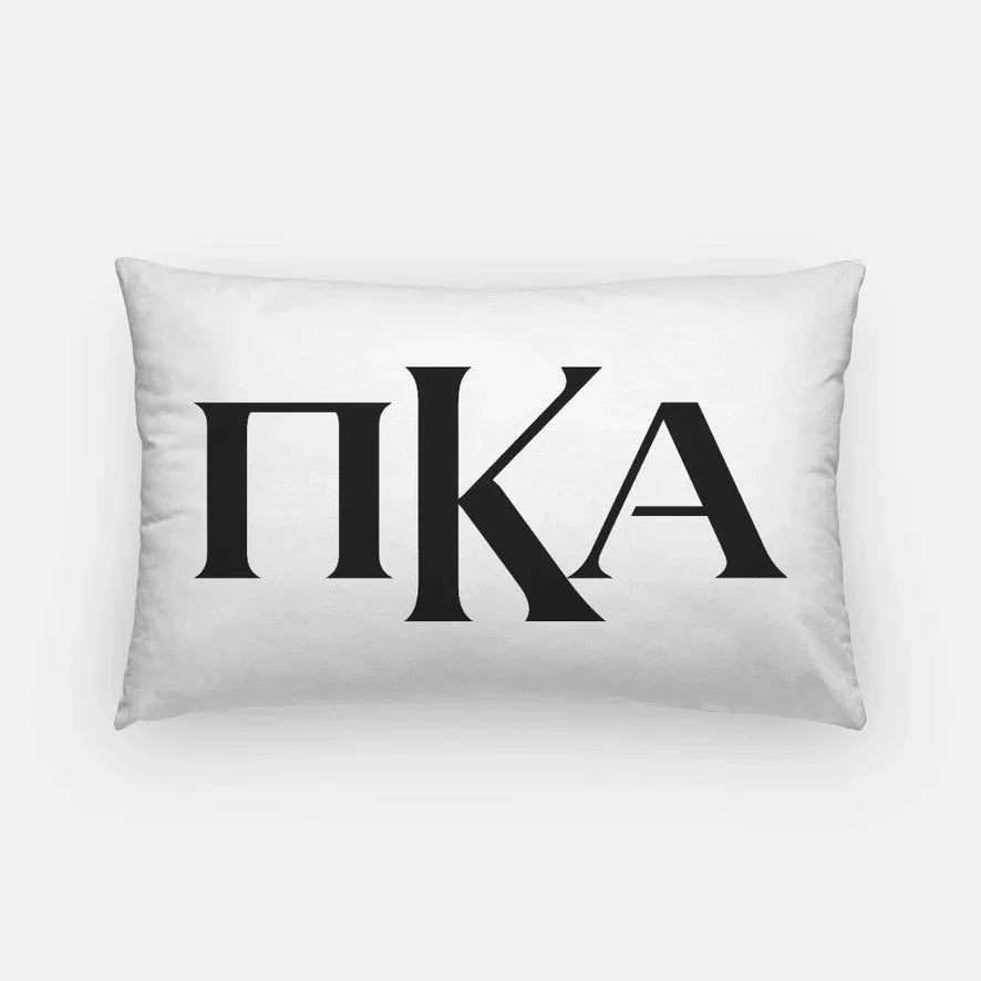 PIKE Lumbar Pillow Cover - Greek Letters White Black Pillow Covers