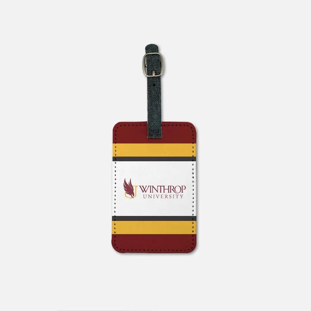 Winthrop University (Set of 2) Striped Luggage Tag Luggage Tags