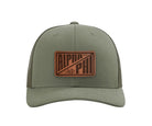Alpha Phi Richardson 112 Leatherette Patch Trucker Hat - Divide Loden Trucker Hat