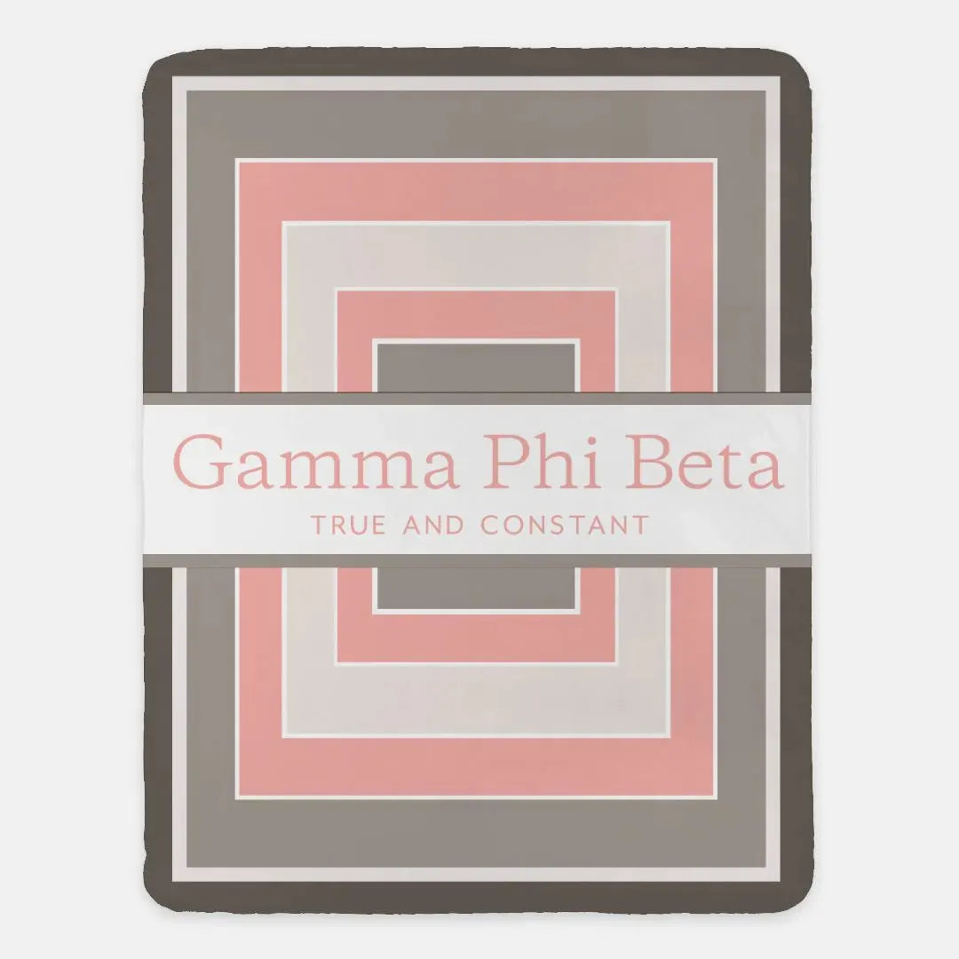 Gamma Phi Beta XL 60x80 Sherpa Throw Blanket - Geo Throw Blankets