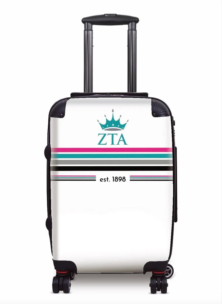 Zeta Tau Alpha Carry-on Luggage - Preppy Stripes Suitcases