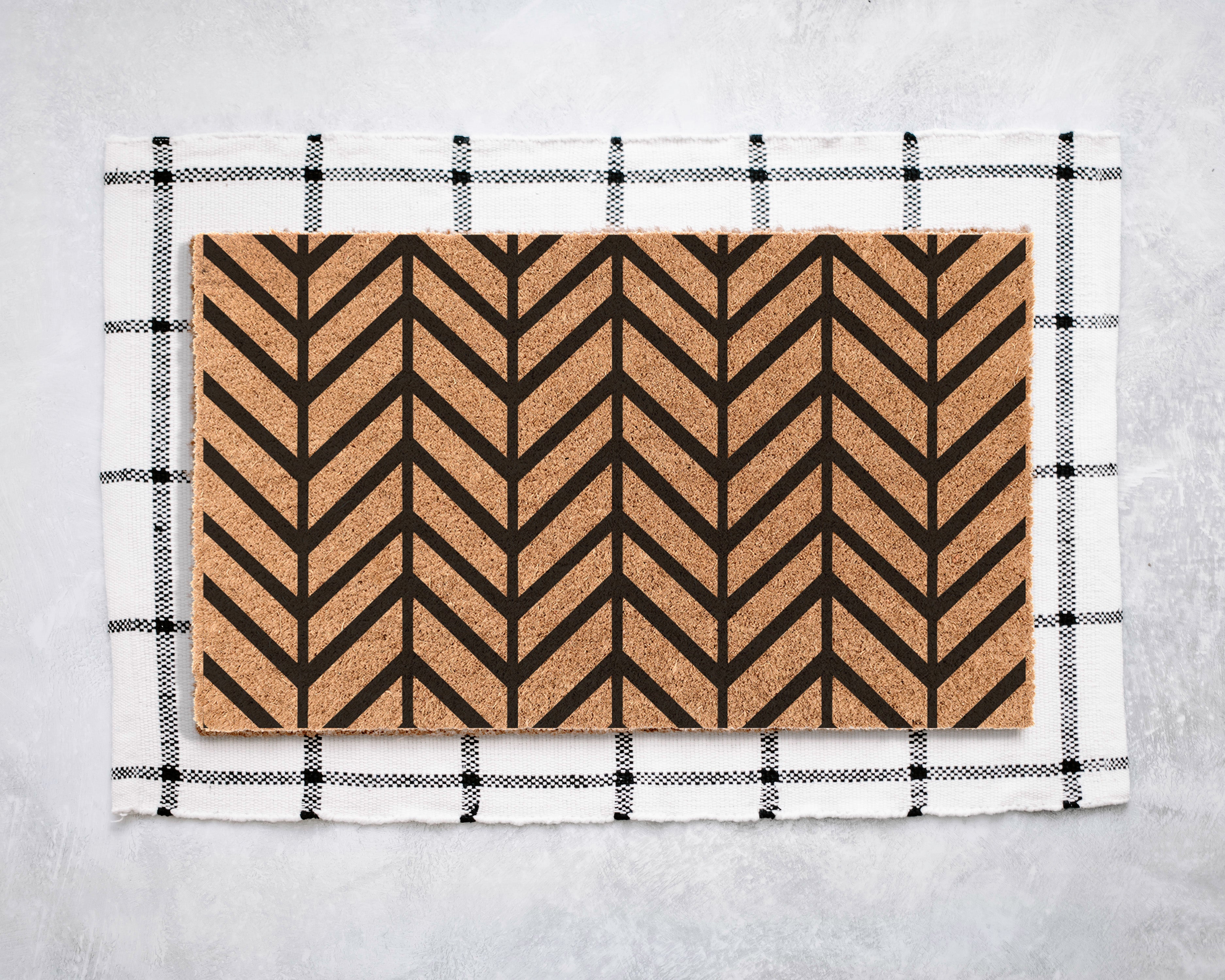 Chevron Coir Doormat Door Mats