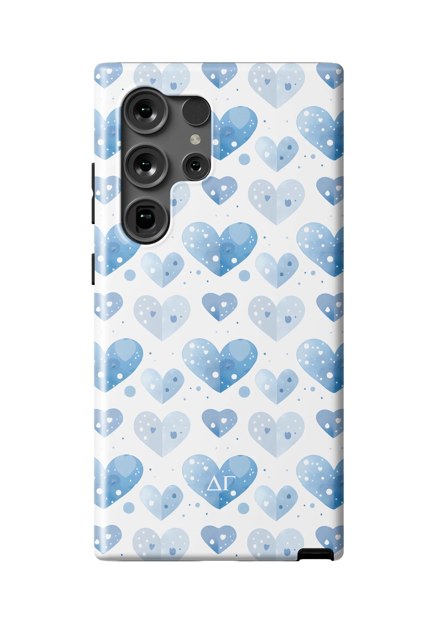 Delta Gamma Samsung Galaxy 24, 23 Mobile Phone Case - Blue Heart Matte Mobile Phone Cases
