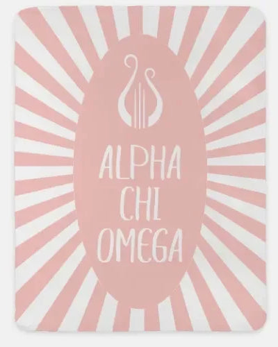 Alpha Chi Omega XL 60x80 Sherpa Throw Blanket - Starburst Hera Throw Blankets