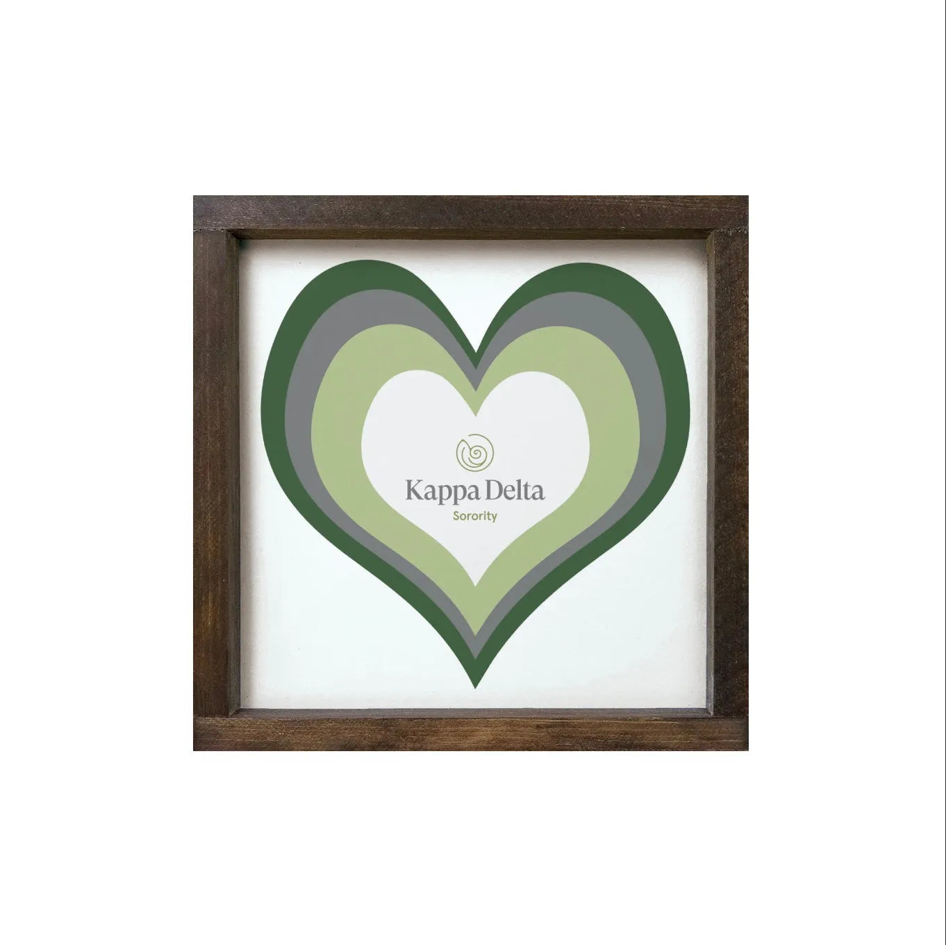 Kappa Delta 12x12 Heart Wood Framed Sign Wall Art & Signs