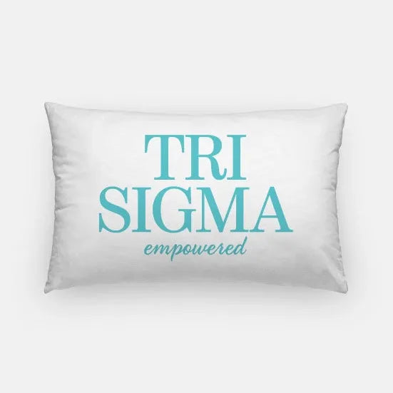 Tri Sigma Traditional Lumbar Throw Pillow Cover White Sea Blue Pillow Covers
