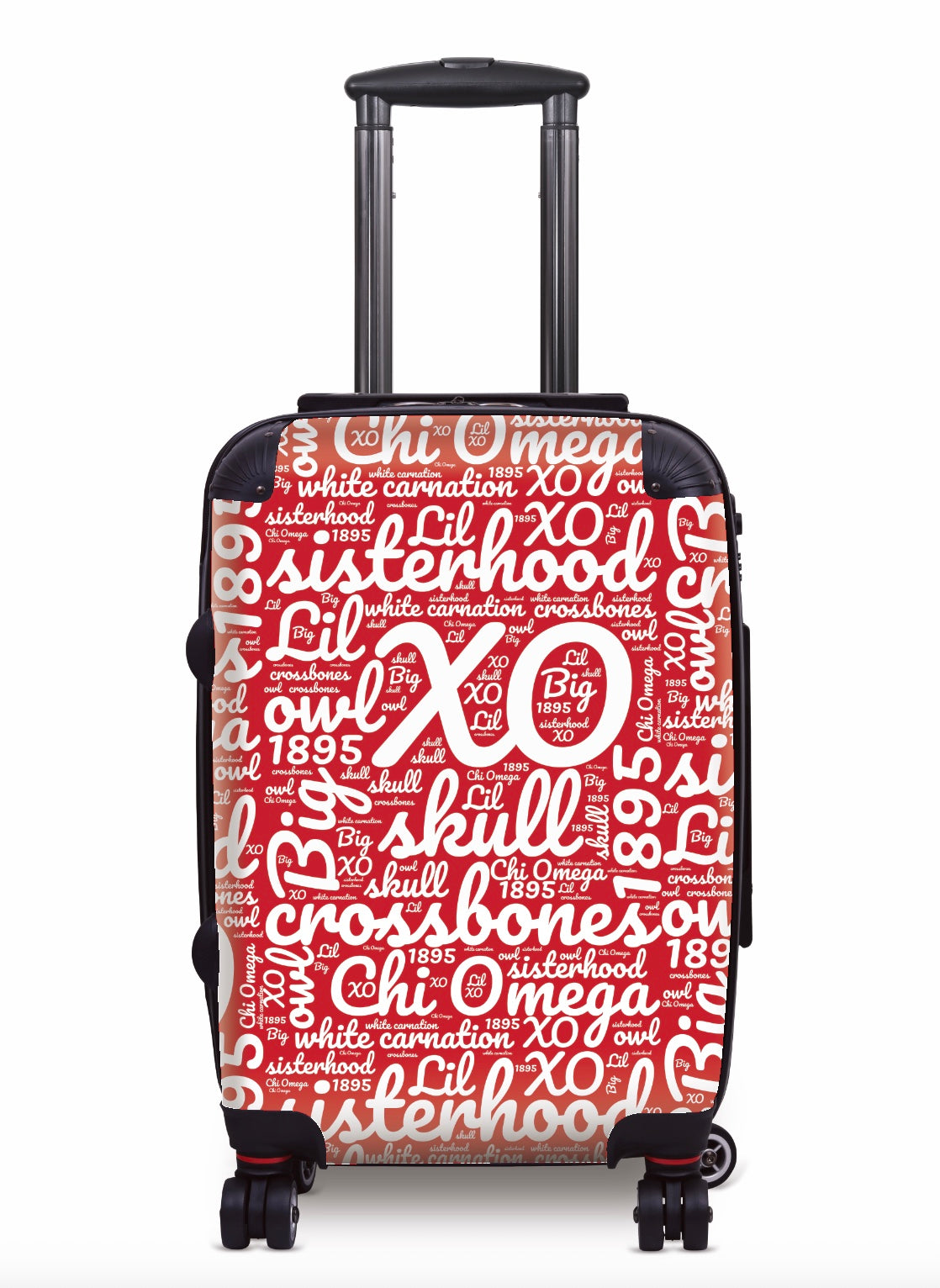 Chi Omega Carry-on Suitcase - Expression Art Cardinal Suitcases