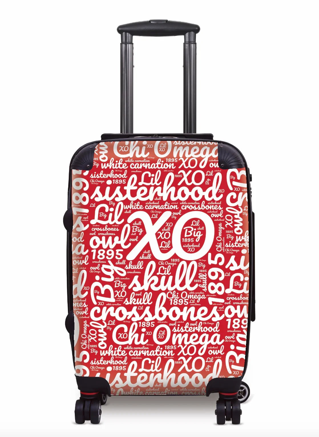 Chi Omega Carry-on Suitcase - Expression Art Cardinal Suitcases