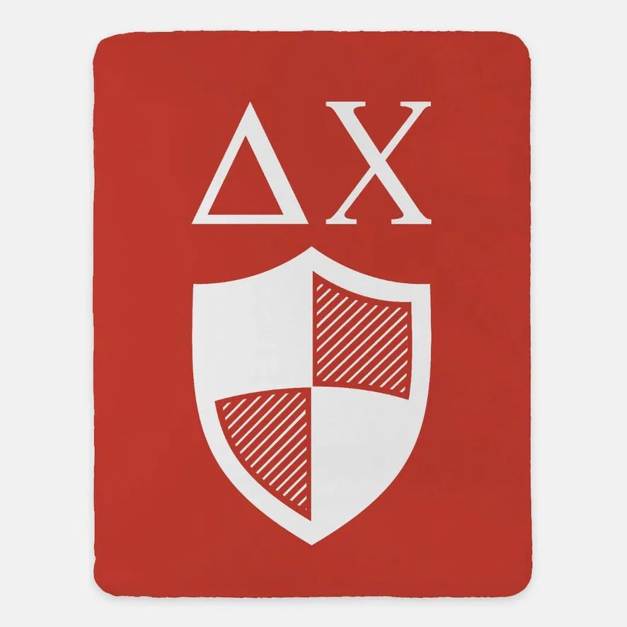 Delta Chi Sherpa Blanket XL 60" x 80 - Greek Letters & Shield