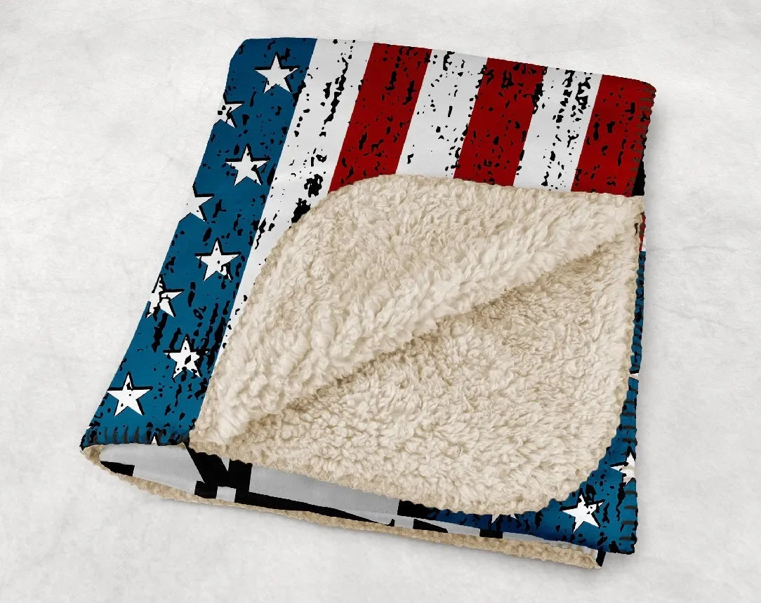 Pi Kappa Phi XL 60x80 Sherpa Blanket - American Flag Throw Blankets