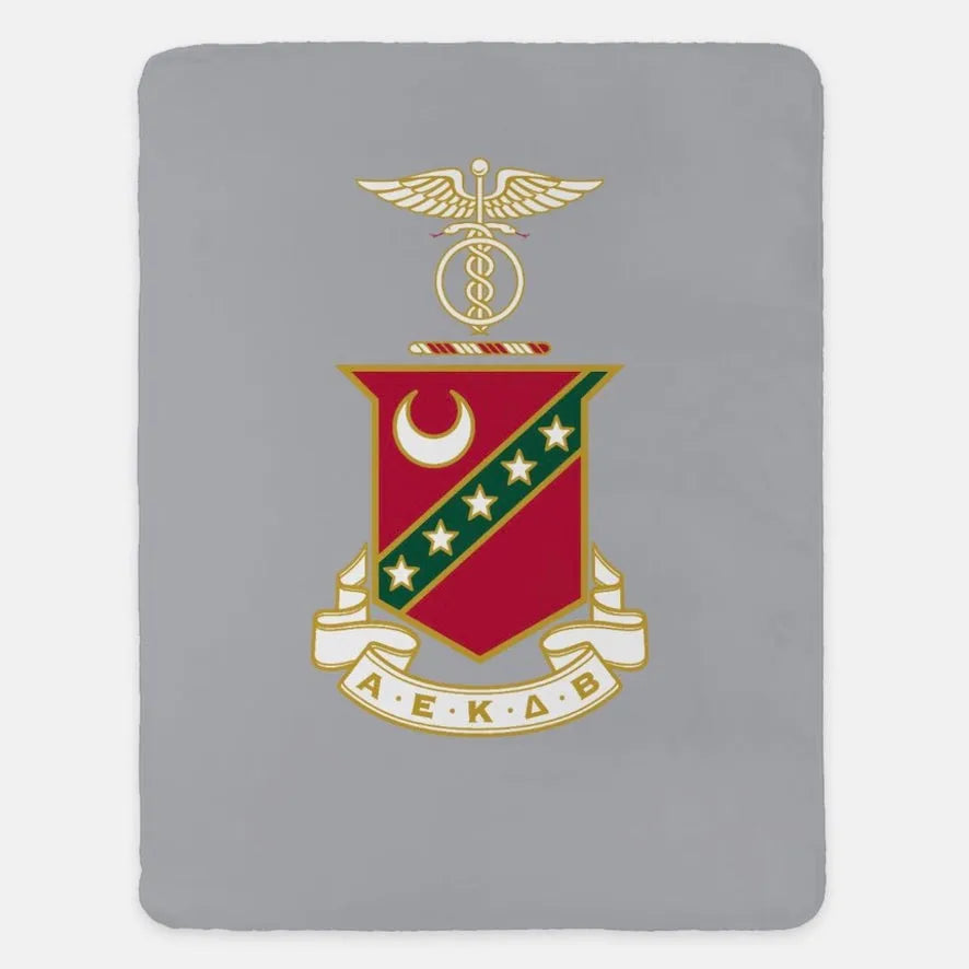 Kappa Sigma XL 60x80 Blanket - Crest Light Gray Throw Blankets