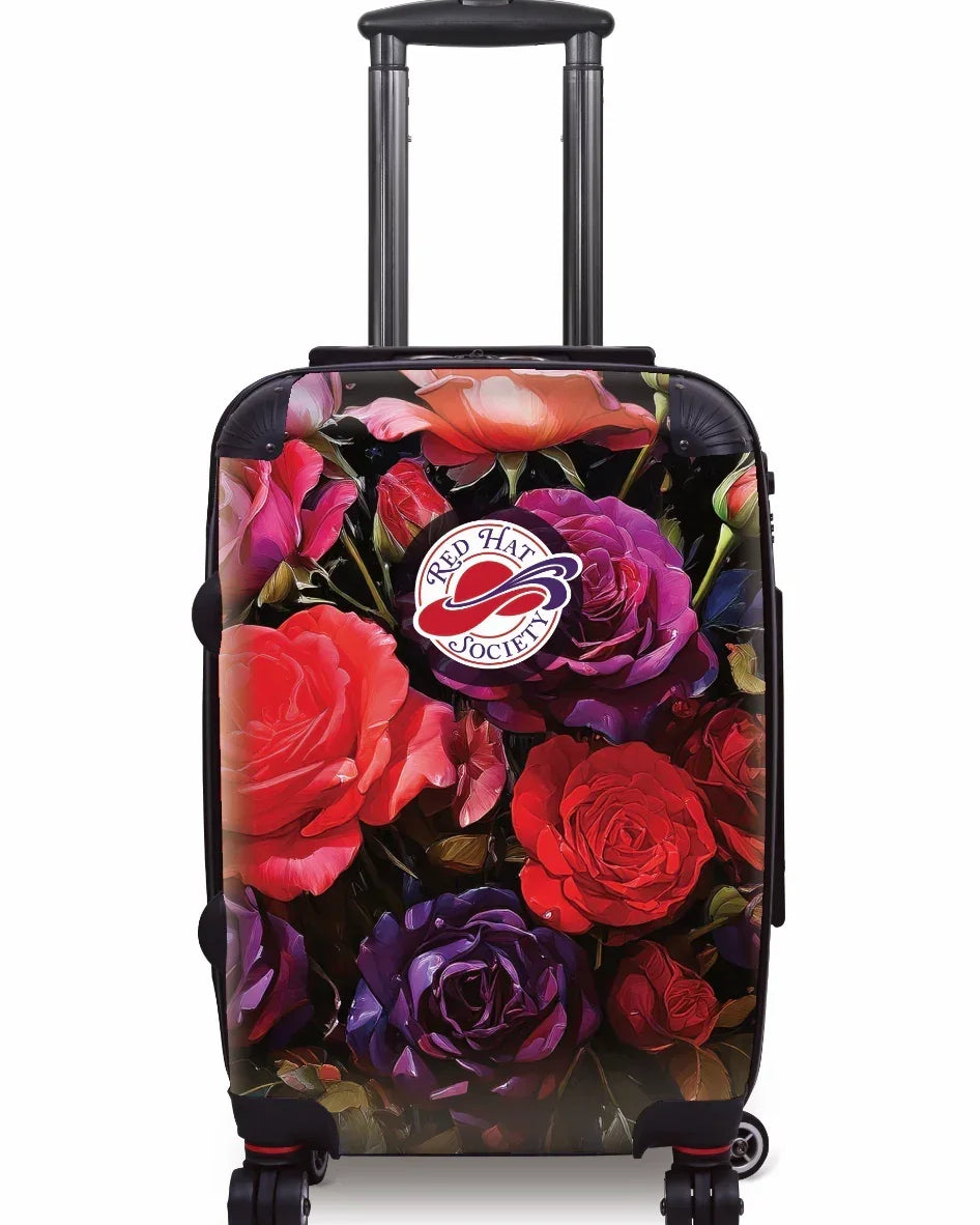 Red Hat Society Carry-on Luggage - Bold Floral Suitcases