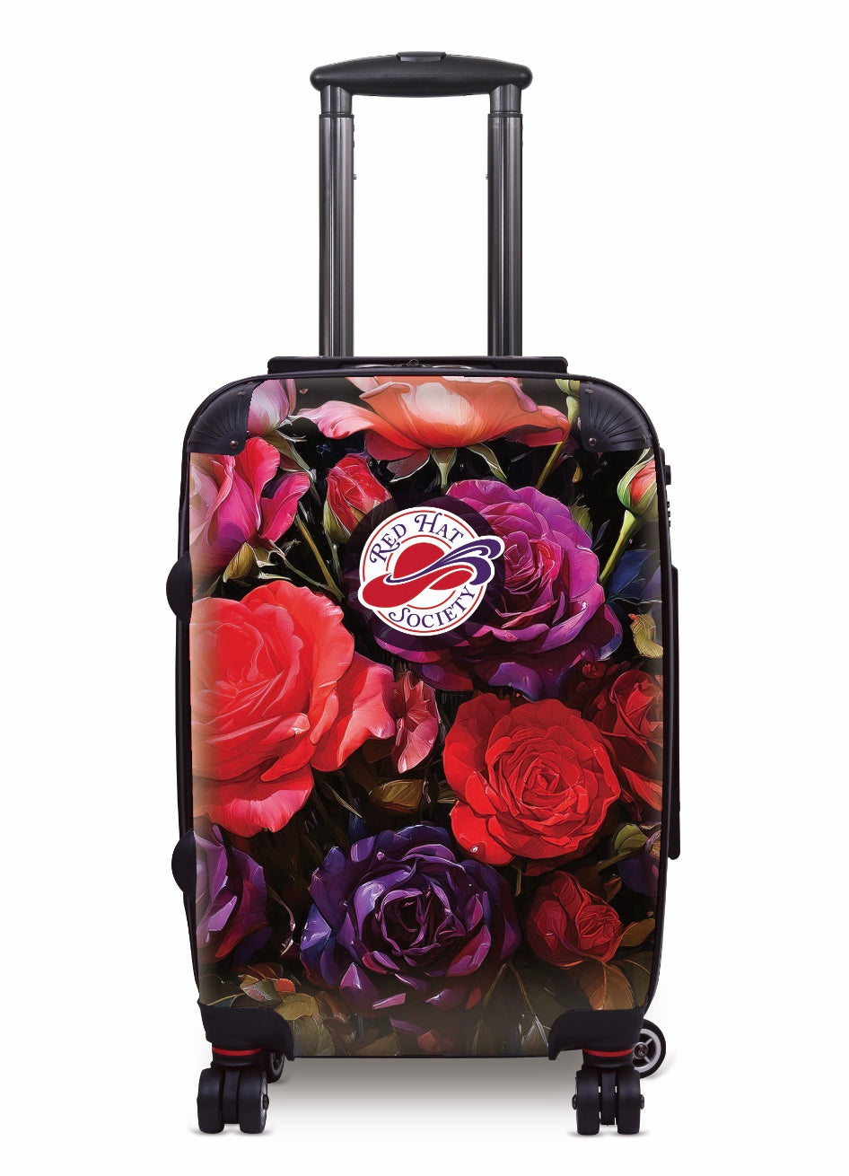 Red Hat Society Carry-on Luggage - Bold Floral Suitcases