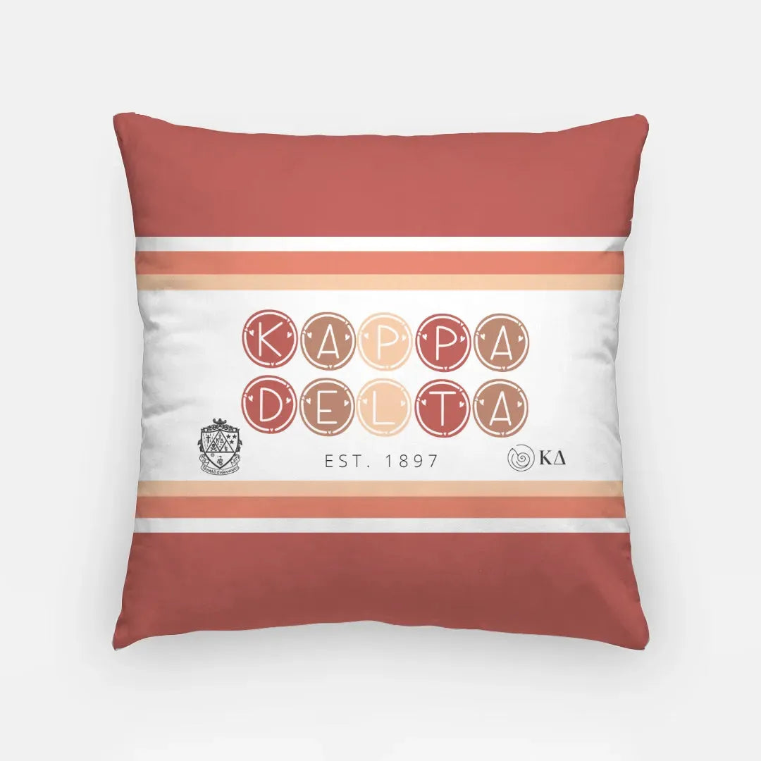 Kappa Delta Throw Pillow Cover 18" - Clay & Coral Dots Pillow Covers