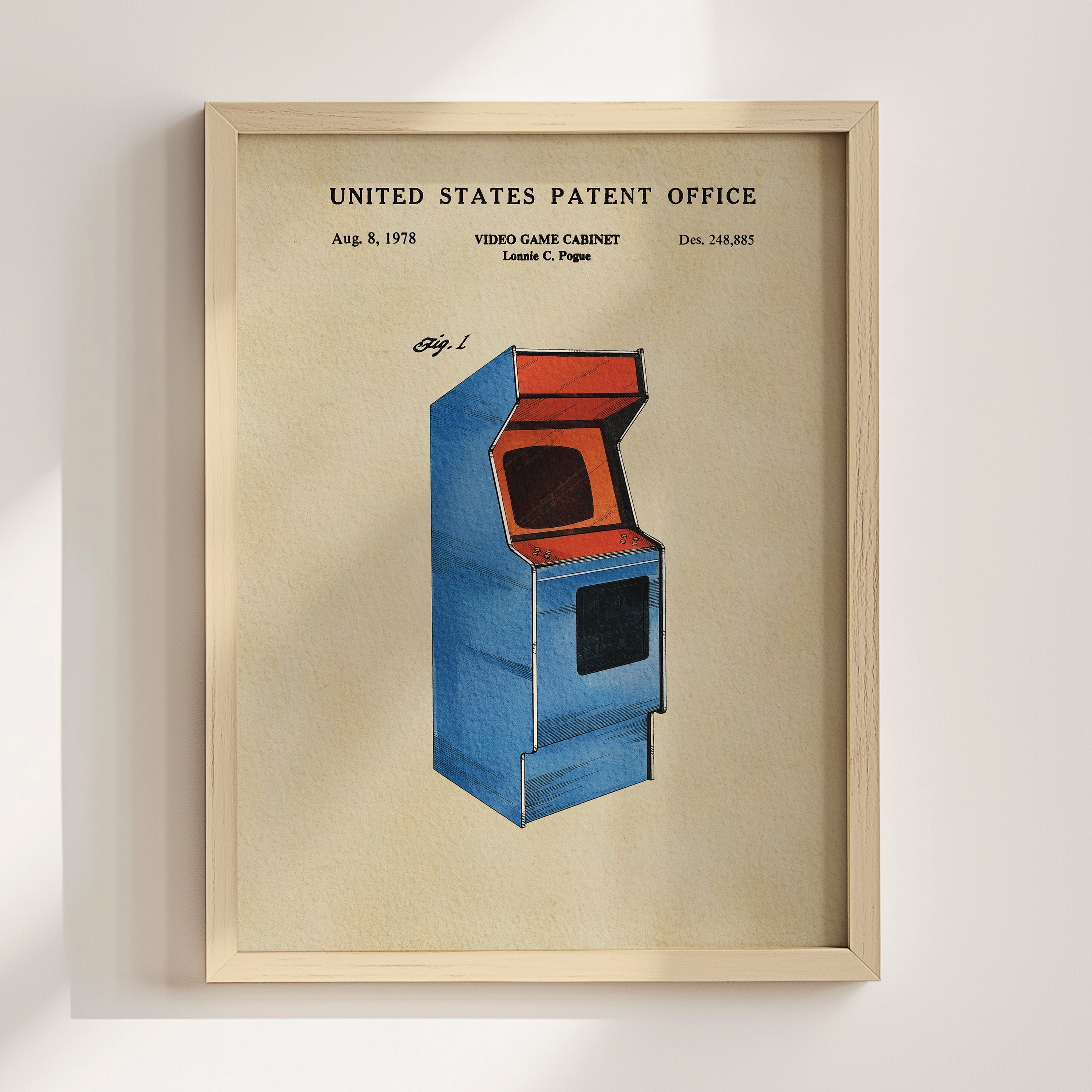 Vintage Arcade Game US Patent Print